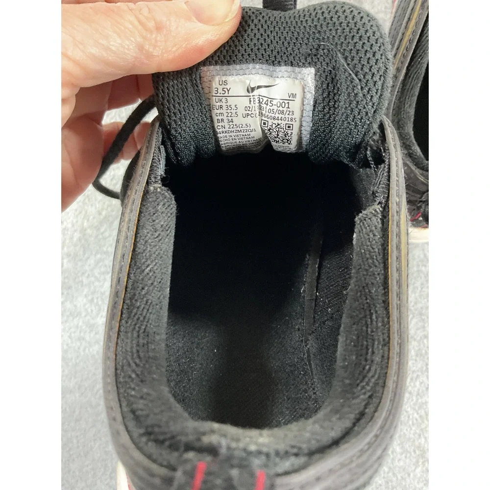 Nike Air Max 97 Kids Black Red Silver Sneakers FB3245-001 Size 3.5Y